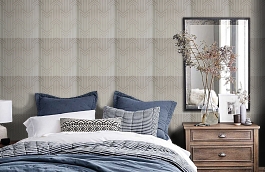 Обои Limelight Wallpaper Pearl фото в интерьере спальни превью