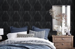 Обои Topoli 39-Raven фото в интерьере спальни превью