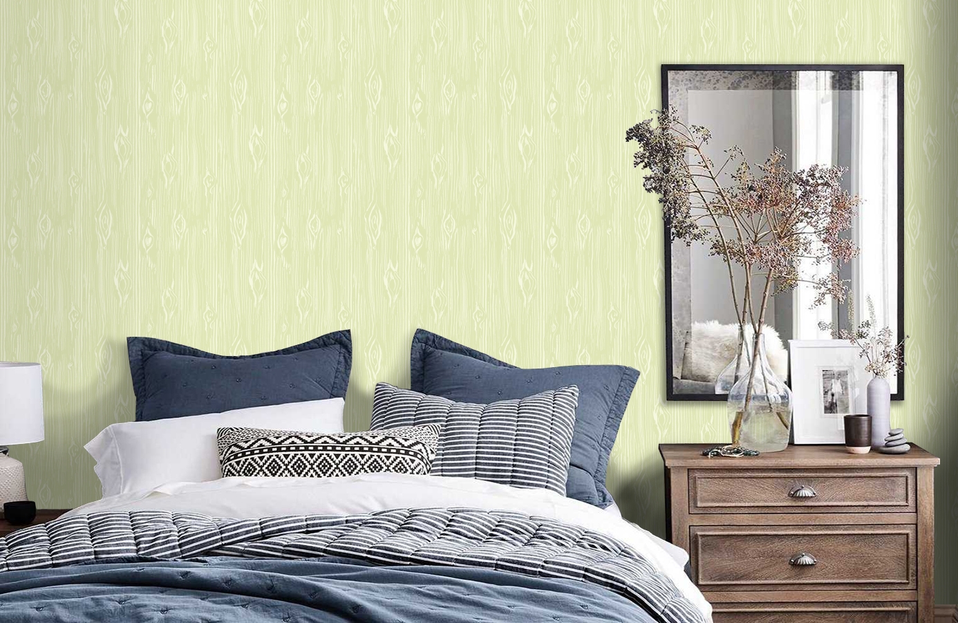 Обои TOT47212 фото в интерьере спальни