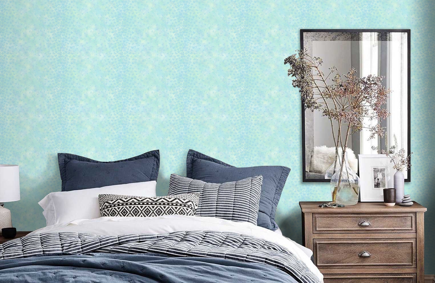 Обои TOT47251 фото в интерьере спальни