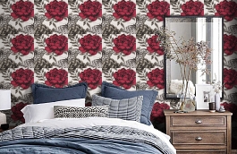 Обои W0034-04 фото в интерьере спальни превью