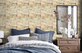 Обои HT17131 фото в интерьере спальни превью