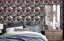 Обои HT17210 фото в интерьере спальни превью