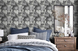 Обои WU17628 фото в интерьере спальни превью