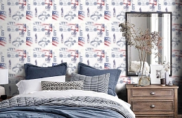 Обои WU17639 фото в интерьере спальни превью