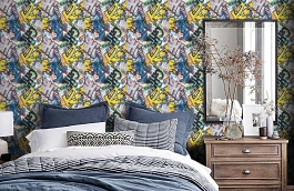 Обои WU17642 фото в интерьере спальни превью