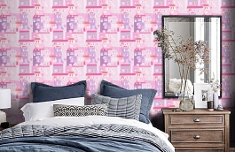 Обои YH-17950 фото в интерьере спальни превью