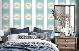 Обои YH-17964 фото в интерьере спальни превью