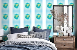 Обои YH-17965 фото в интерьере спальни превью