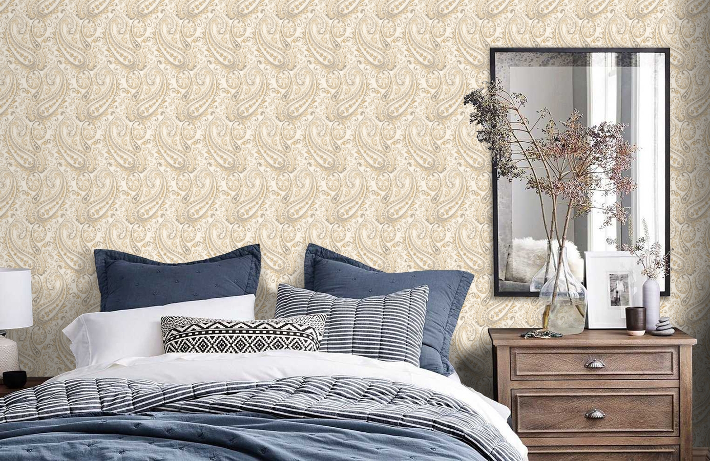 Обои 2665-22045 фото в интерьере спальни