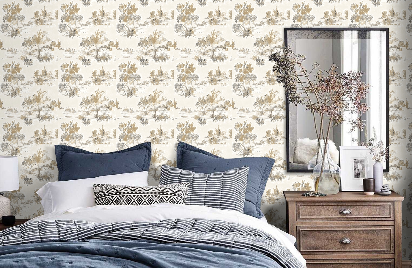 Обои 2665-22053 фото в интерьере спальни