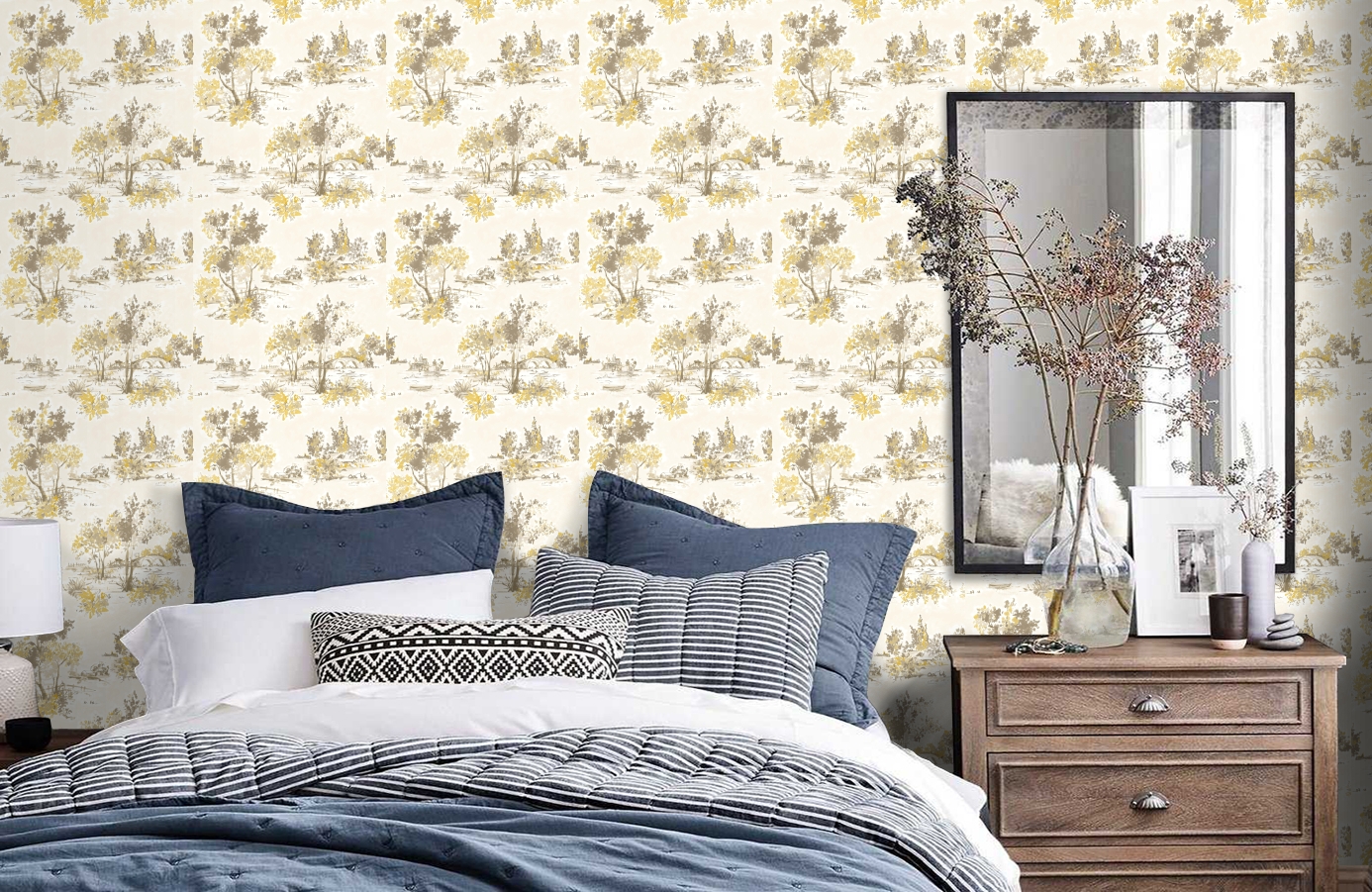 Обои 2665-22055 фото в интерьере спальни