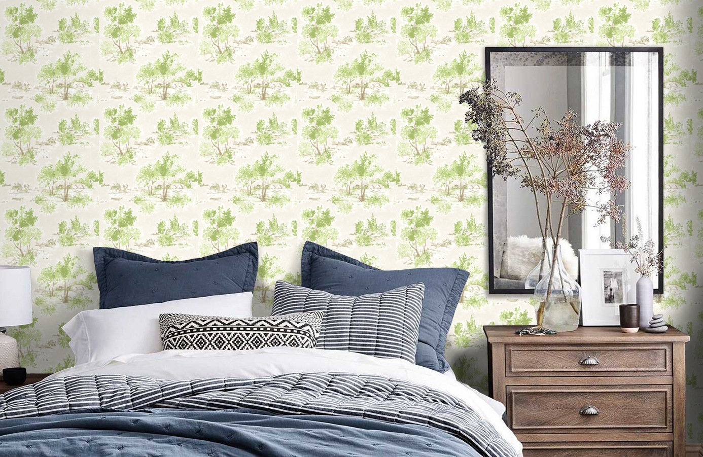 Обои 2665-22059 фото в интерьере спальни