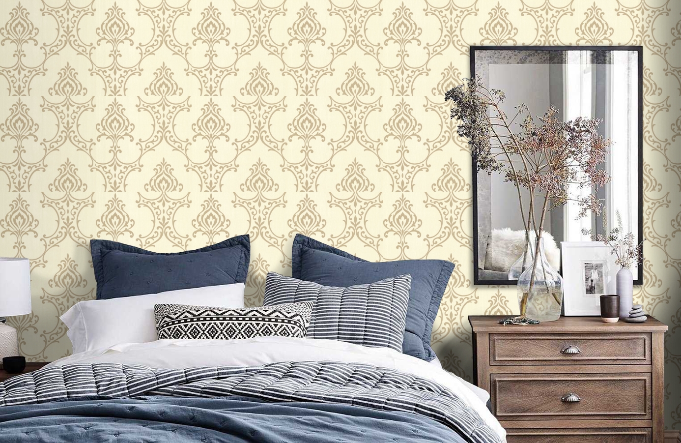 Обои 495-69019 фото в интерьере спальни