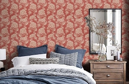 Обои Gabrielle Rouge фото в интерьере спальни превью