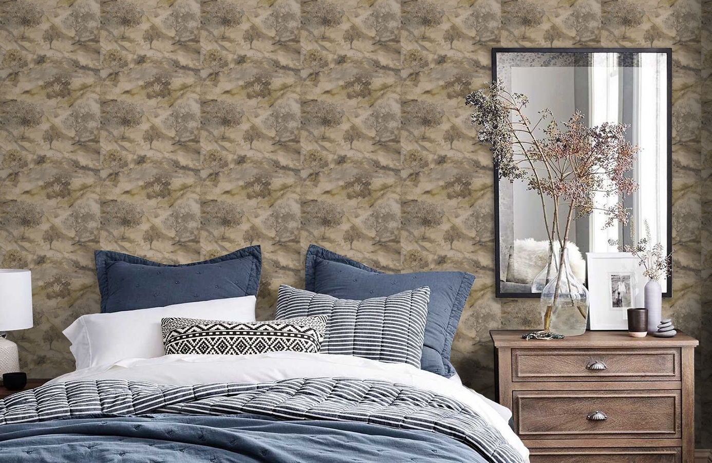 Обои 35732 фото в интерьере спальни