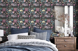 Обои 5004-1 фото в интерьере спальни превью