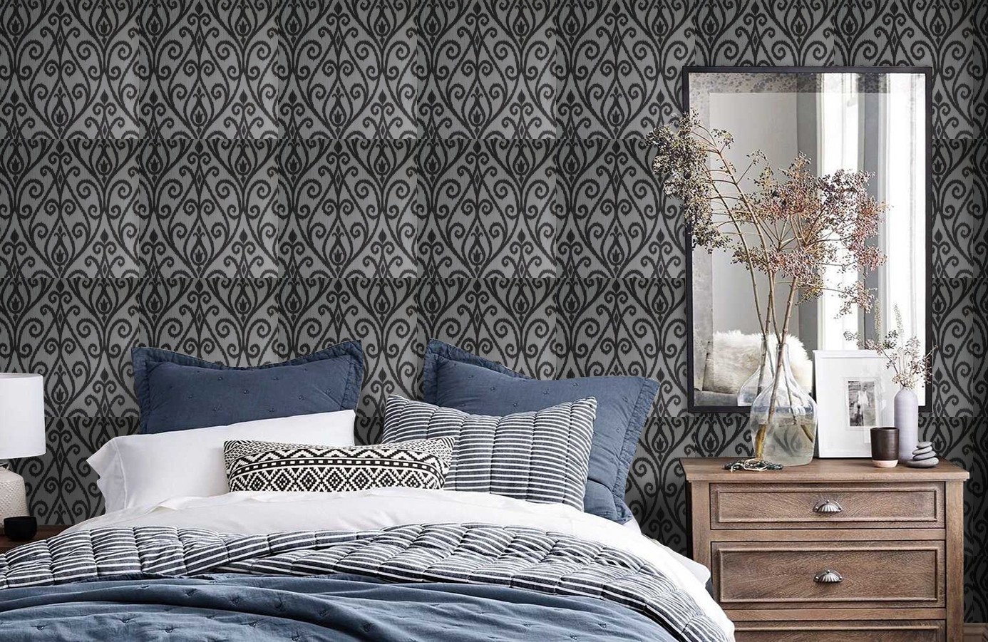 Обои 5103 фото в интерьере спальни