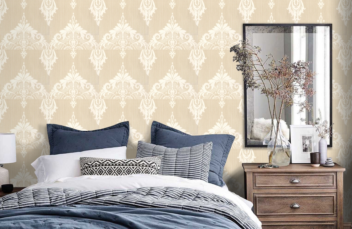 Обои 5110 фото в интерьере спальни