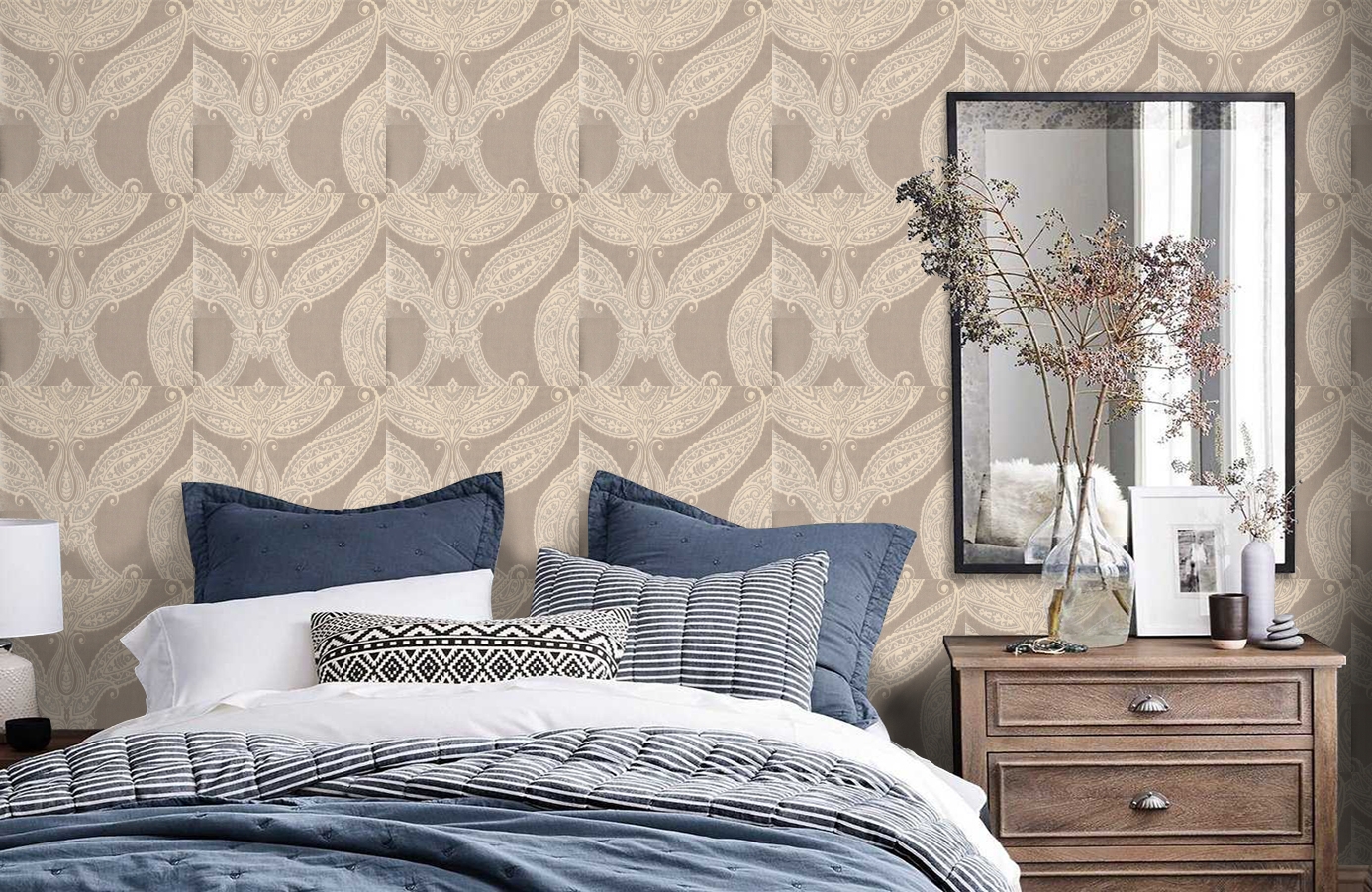 Обои 5120 фото в интерьере спальни