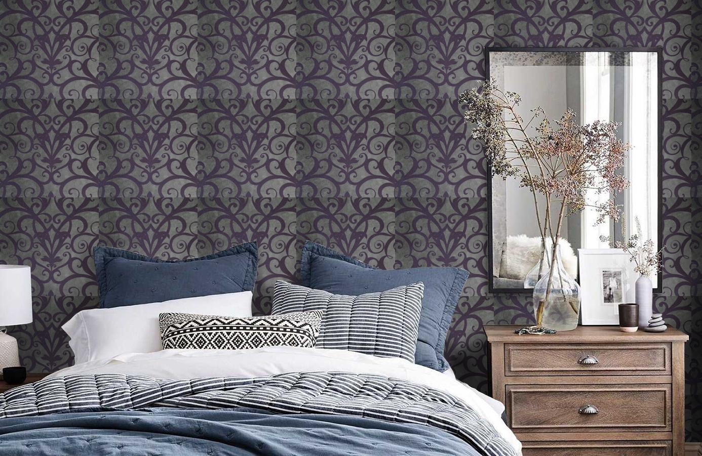 Обои 5123 фото в интерьере спальни