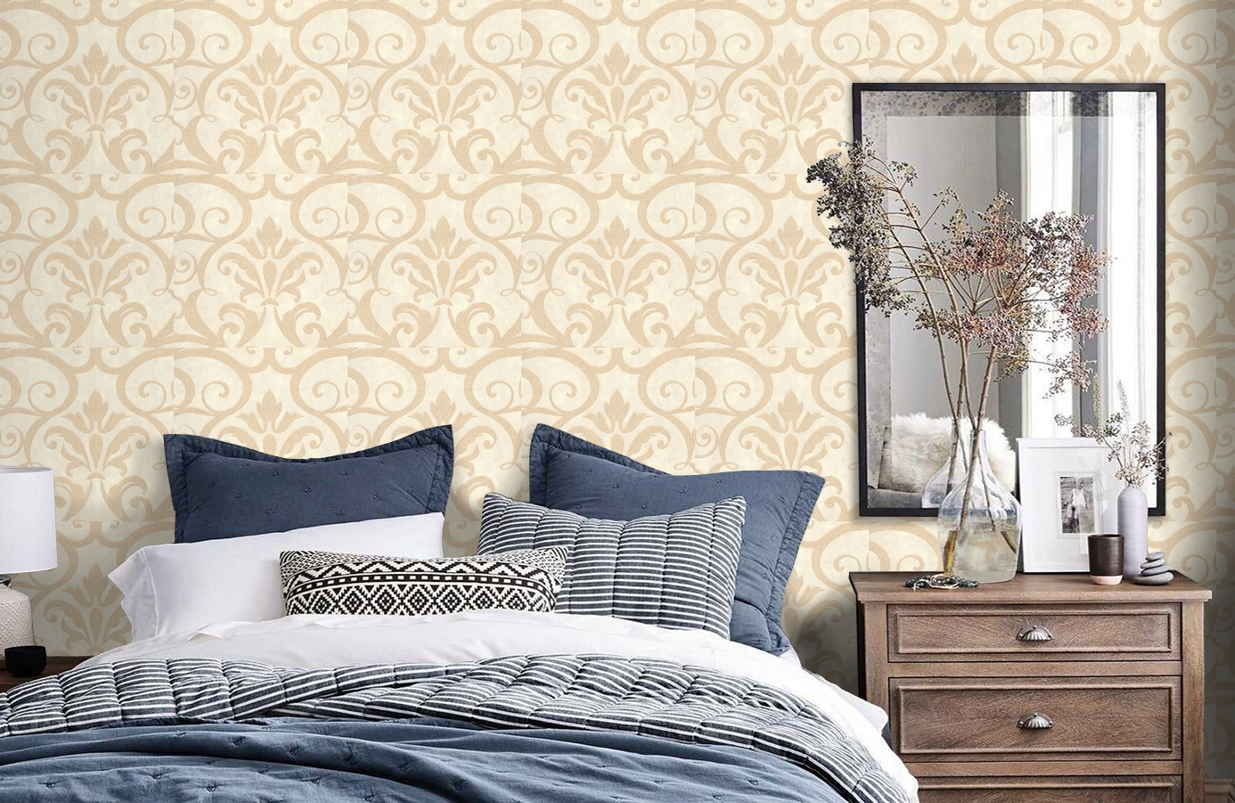 Обои 5126 фото в интерьере спальни