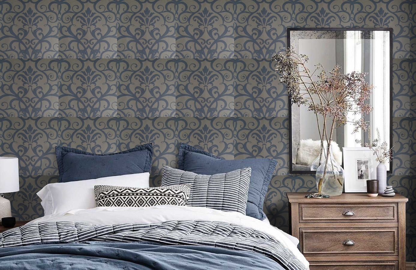 Обои 5127 фото в интерьере спальни