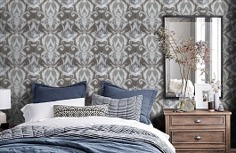 Обои 520-1 фото в интерьере спальни превью