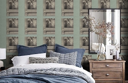 Обои Printroom-Powderblue-Wpcw фото в интерьере спальни превью