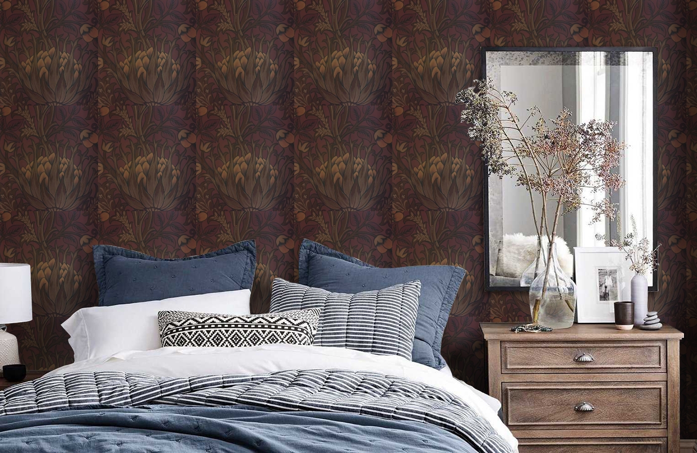 Обои 210355 фото в интерьере спальни