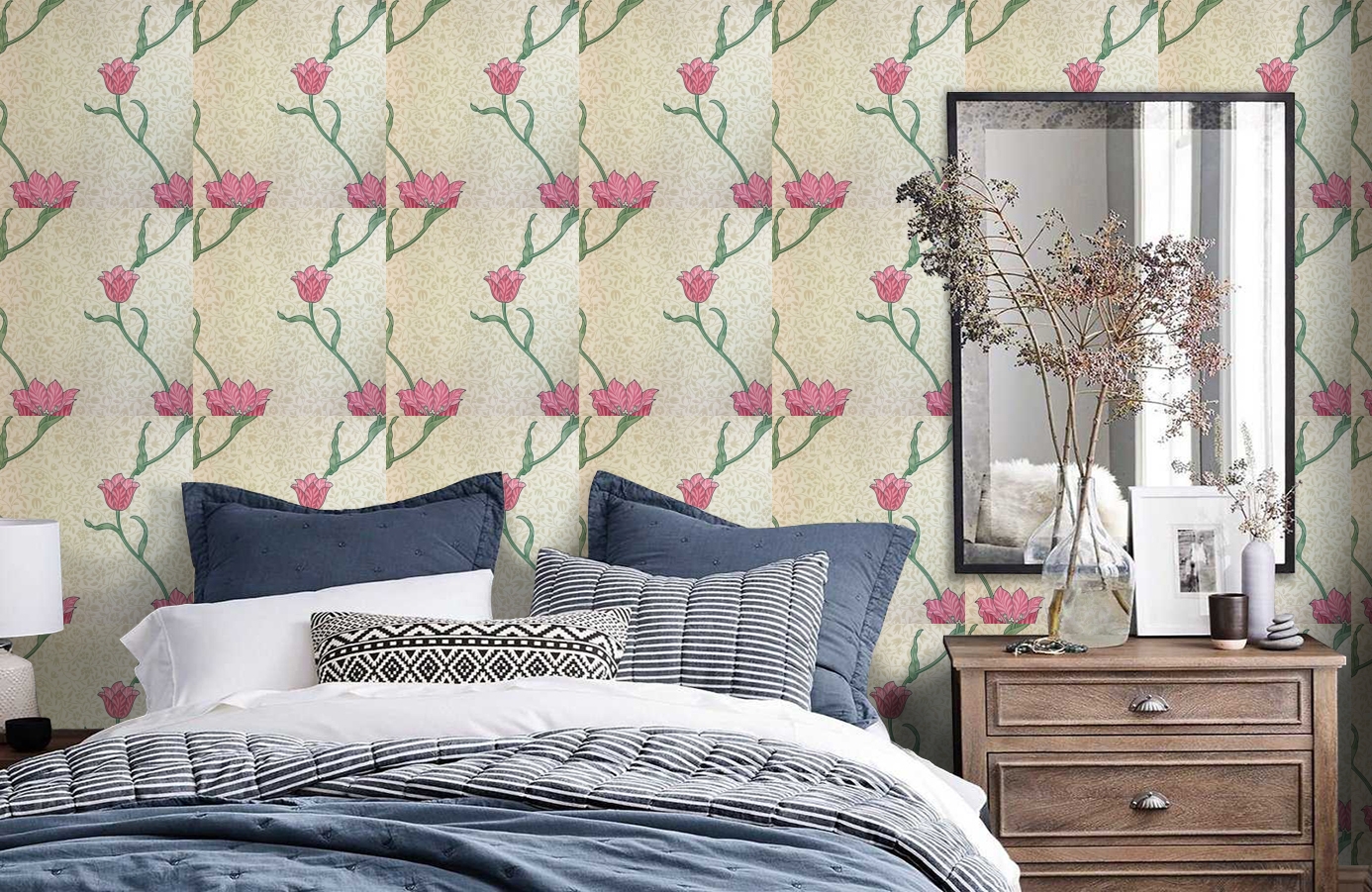 Обои 210391 фото в интерьере спальни