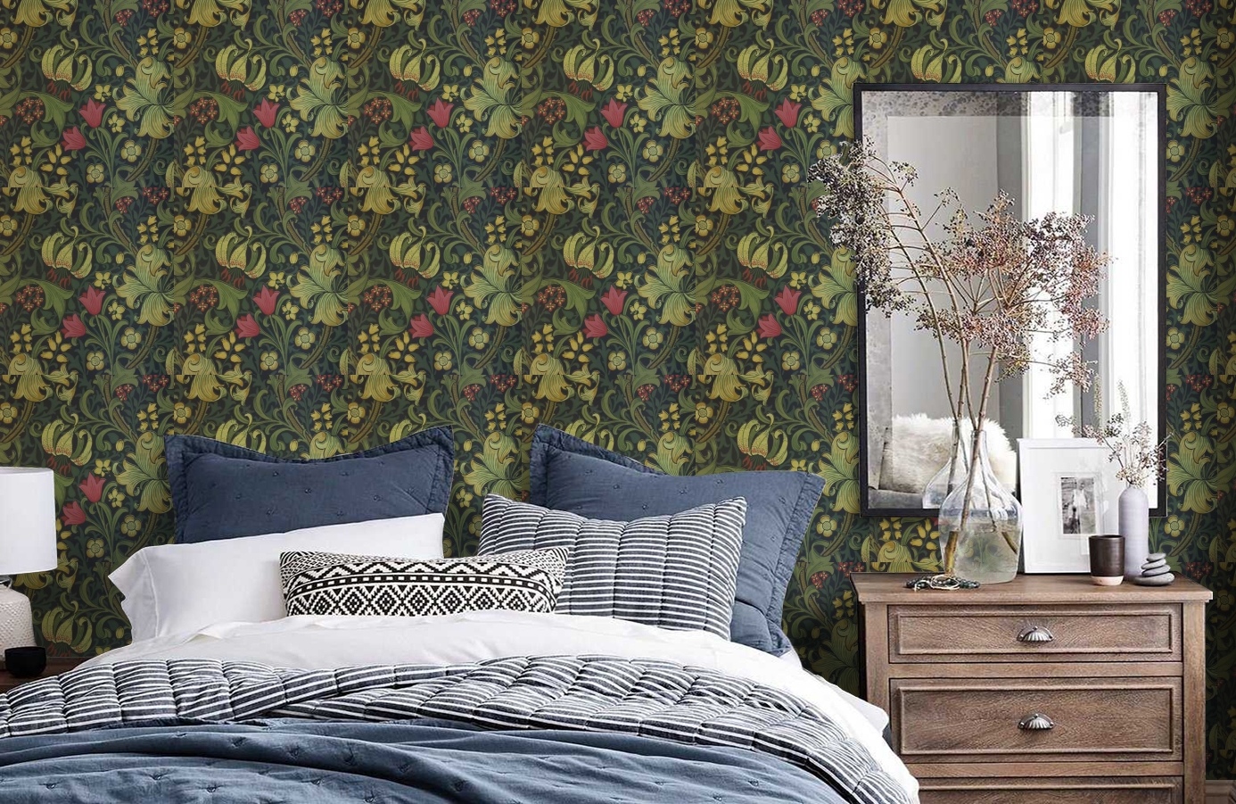 Обои 210403 фото в интерьере спальни