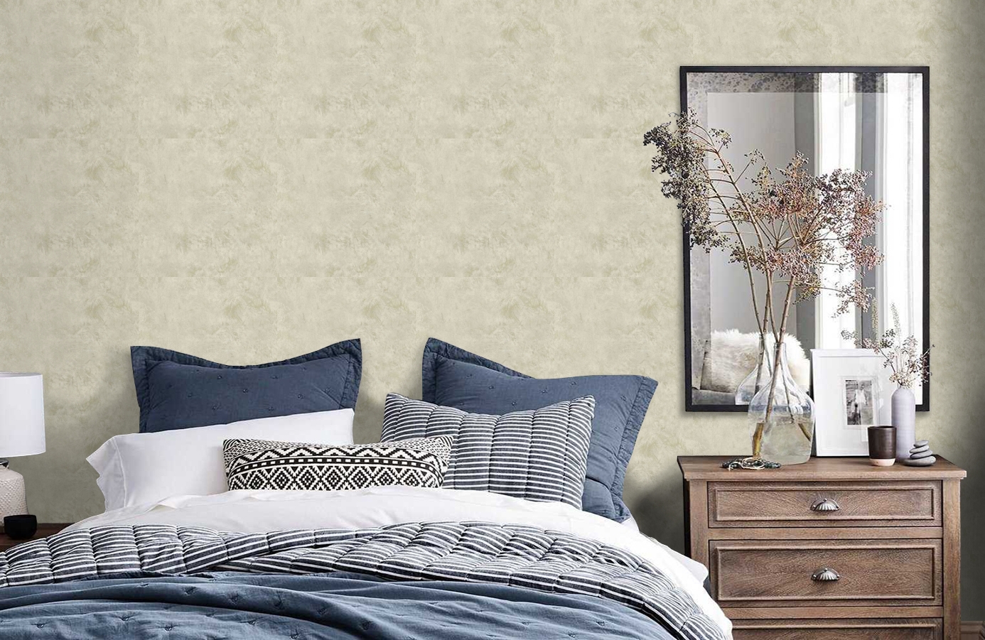 Обои HMY57664 фото в интерьере спальни