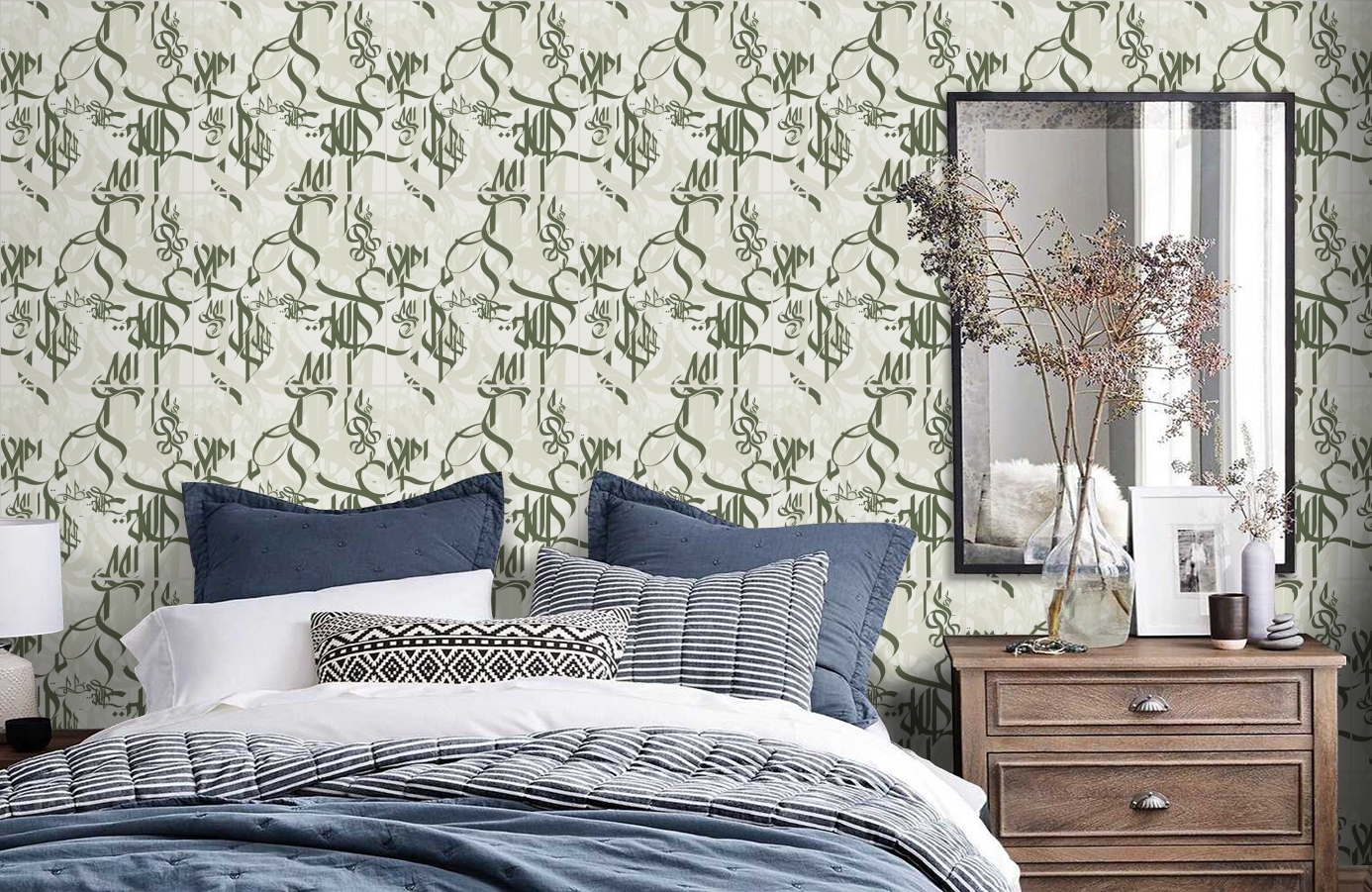 Обои 1981-5 фото в интерьере спальни