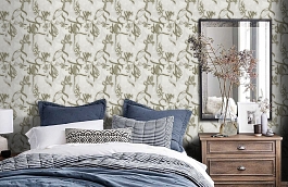 Обои 1981-6 фото в интерьере спальни превью