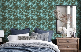 Обои 1985-4 фото в интерьере спальни превью