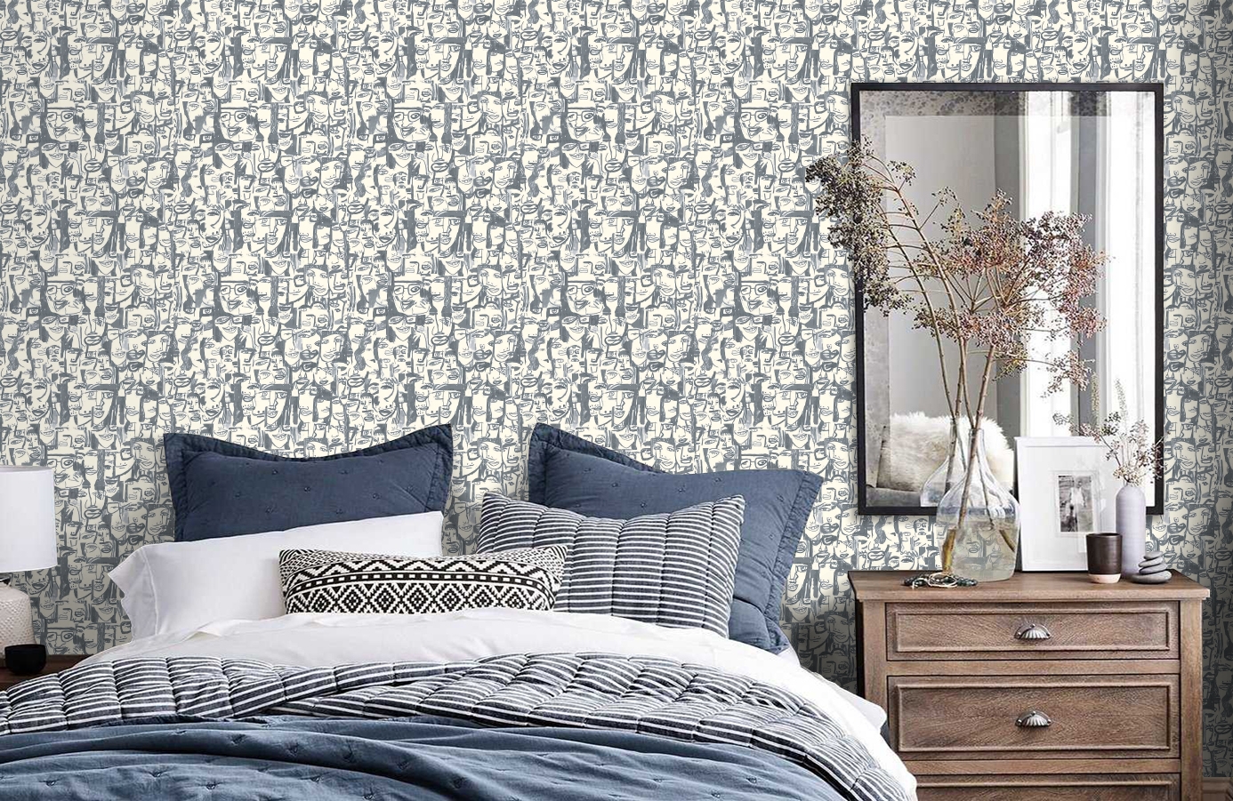 Обои 1994-1 9 фото в интерьере спальни