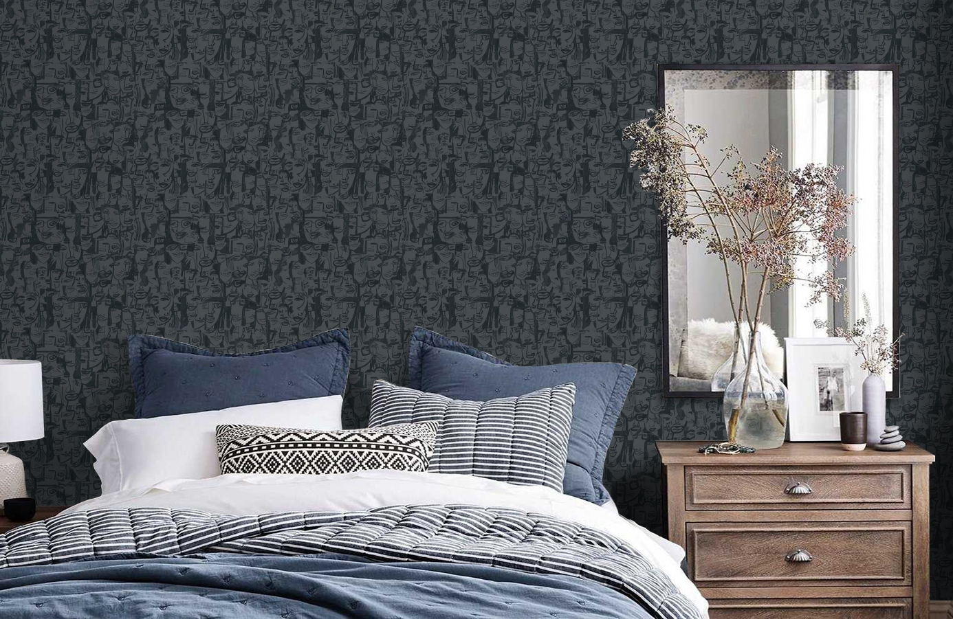 Обои 1994-2 9 фото в интерьере спальни