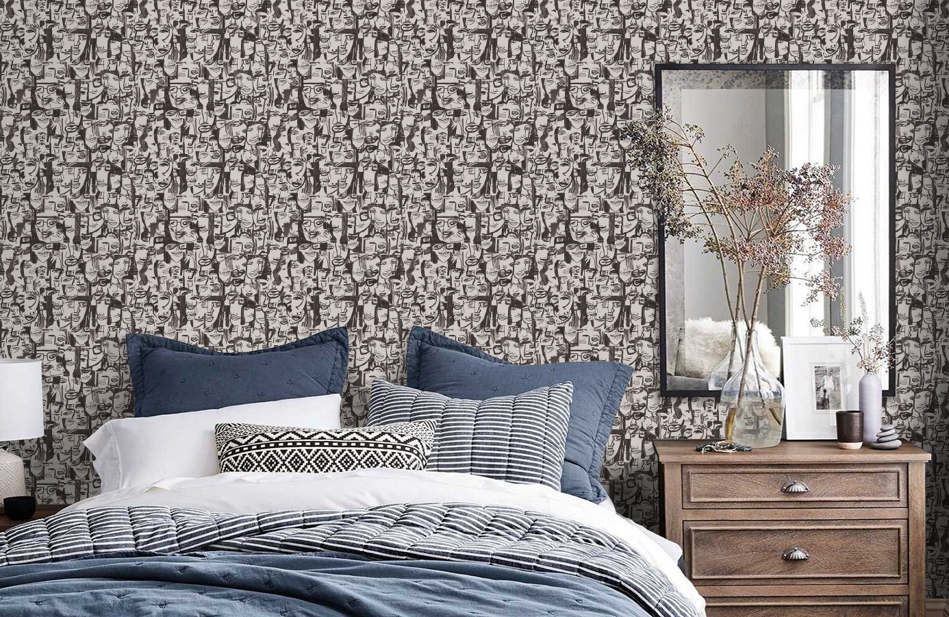 Обои 1994-4 9 фото в интерьере спальни