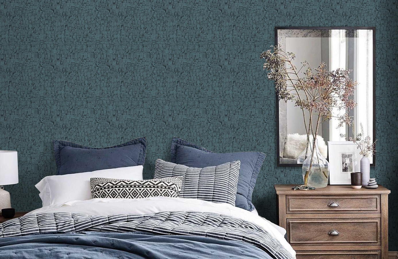 Обои 1995-4 9 фото в интерьере спальни