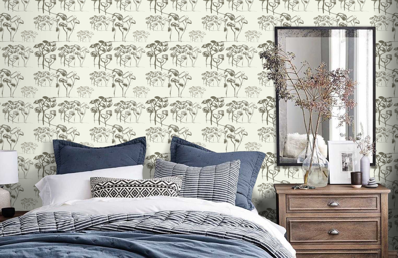 Обои 1996-3 9 фото в интерьере спальни