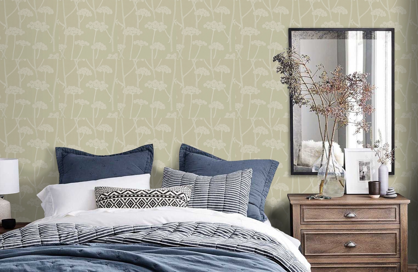 Обои DCFL211645 фото в интерьере спальни