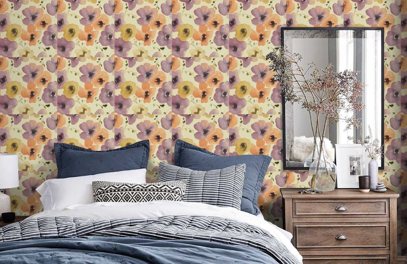 Обои DCFL211662 фото в интерьере спальни