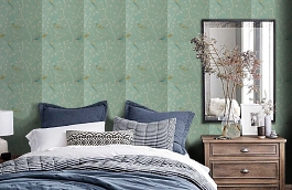Обои DOPWFI103 фото в интерьере спальни превью