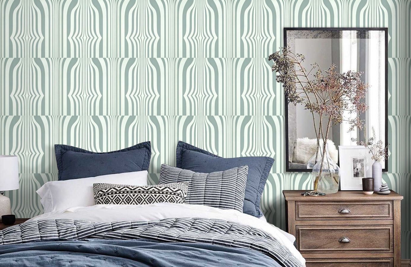 Обои DVIWCO104 фото в интерьере спальни