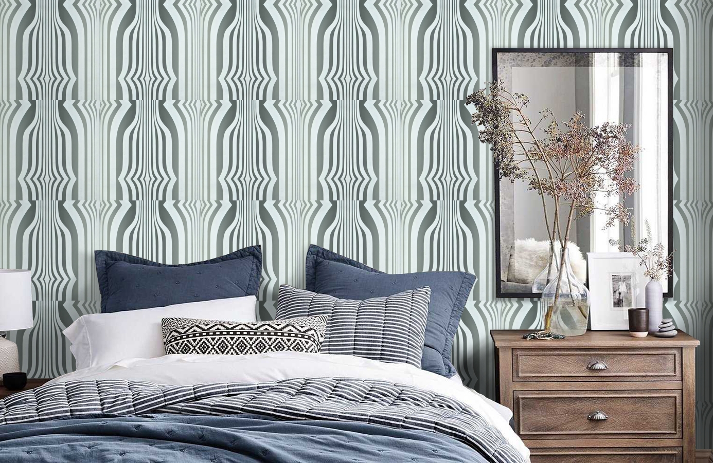 Обои DVIWCO105 фото в интерьере спальни
