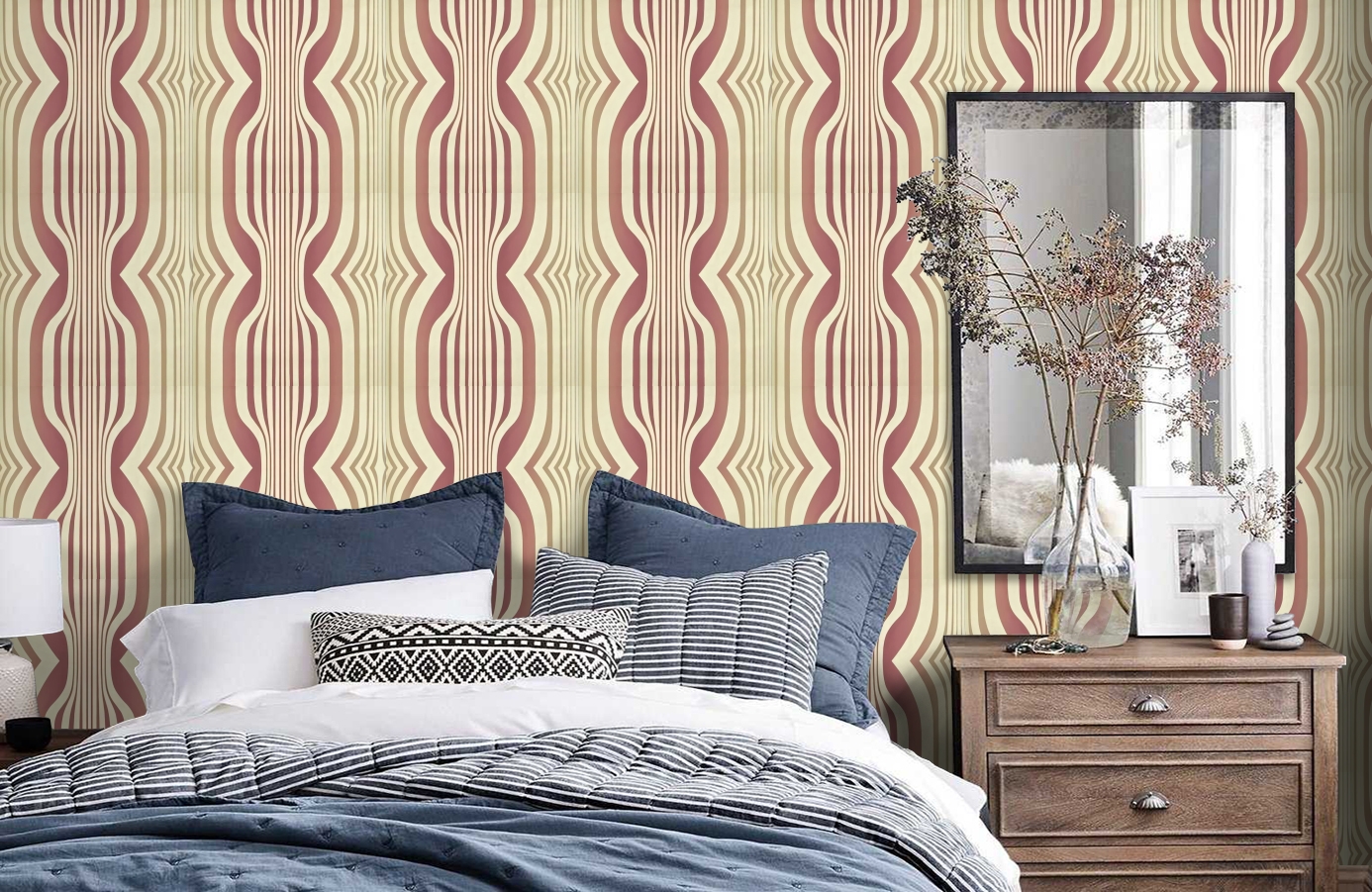 Обои DVIWCO107 фото в интерьере спальни