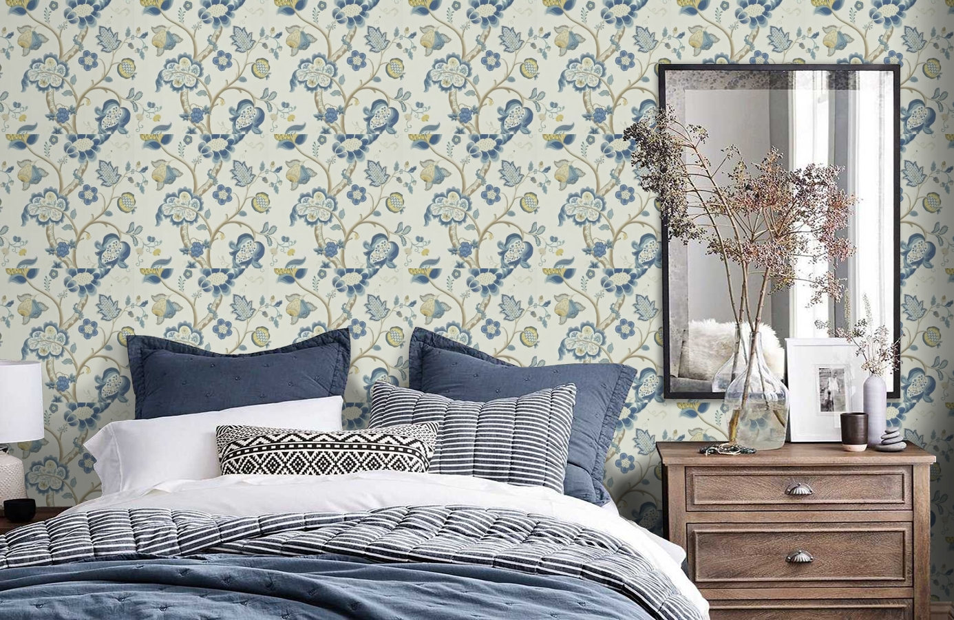 Обои DVIWRO102 фото в интерьере спальни