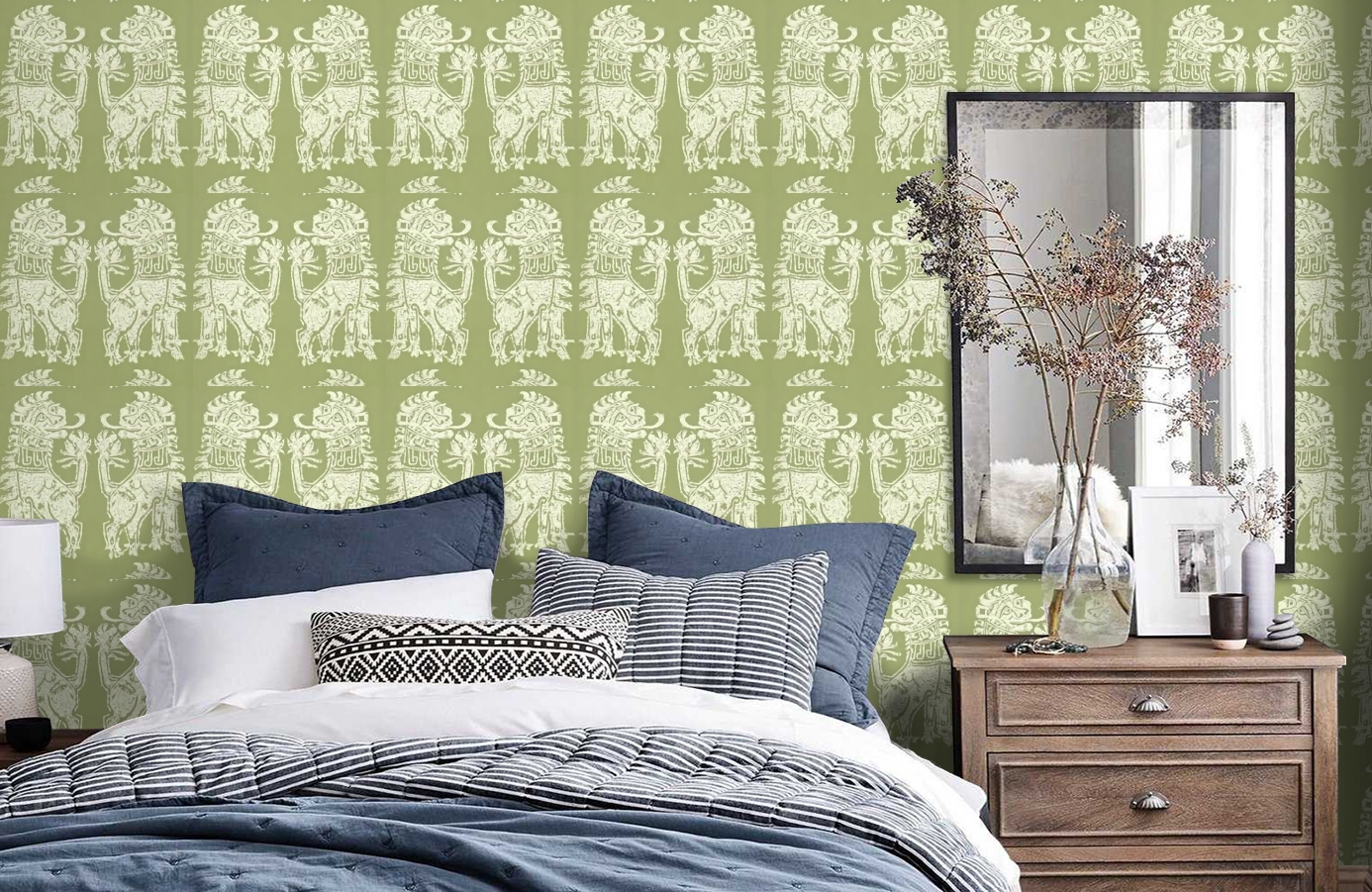 Обои DVIWSI104 фото в интерьере спальни