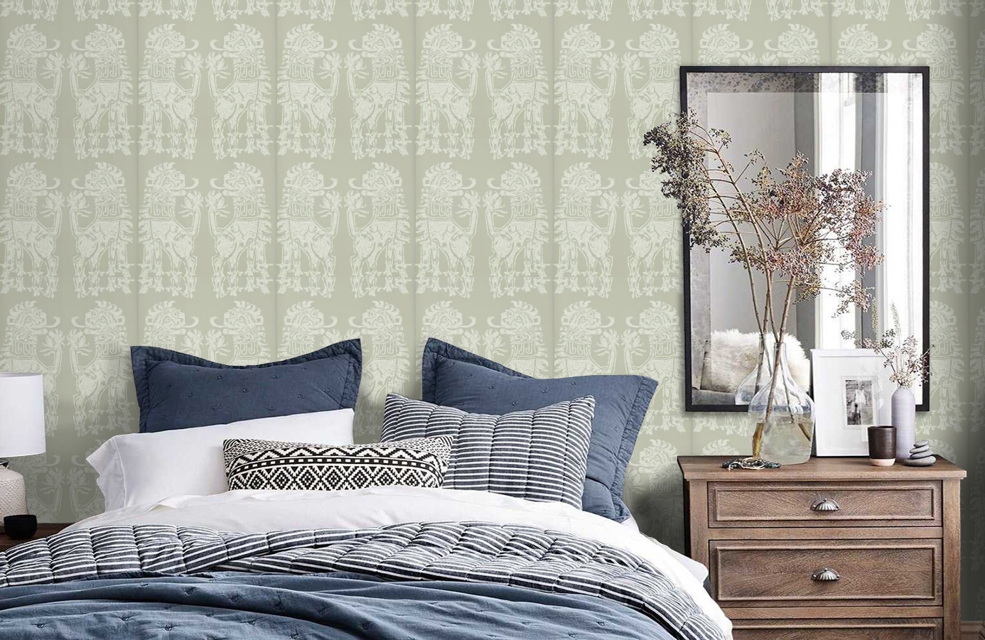 Обои DVIWSI105 фото в интерьере спальни
